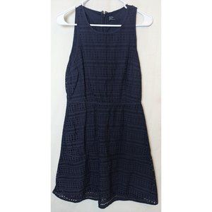 GAP Eyelet Overlay Navy Blue Sleeveless A-Line Mini Dress‎ Size 6